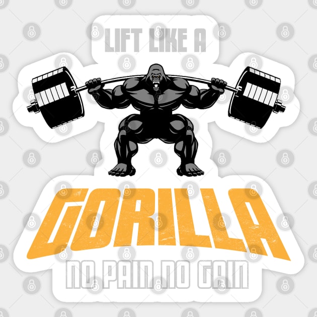 Lift Like A Gorilla Sticker by NineBlack